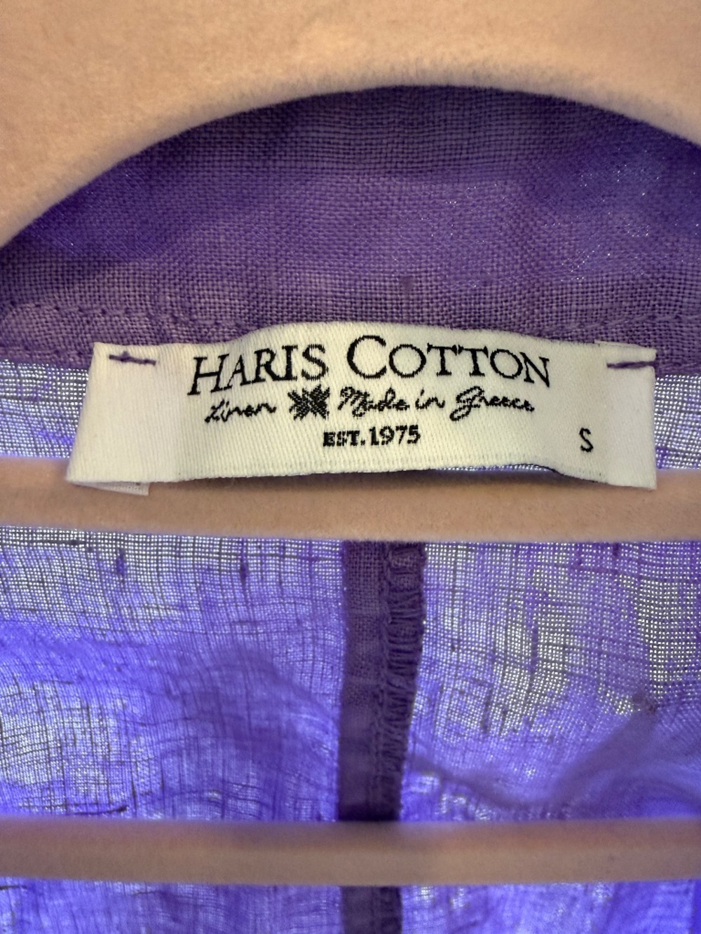HARIS COTTON Linen shortsleeve shirtdress with belt